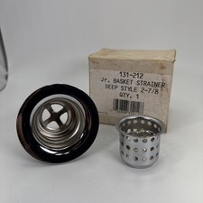 Kitchen Sink Stainless Steel Drain Assembly Jr. Basket Strainer Deep 2 7/8  