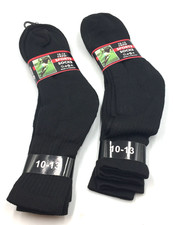 2 PACKS/6 PAIRS OF SIZE 10-13 CREW SPORTS SOCKS BLACK COLOR MID CALF
