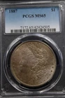 1887 Morgan Dollar PCGS MS65 toning