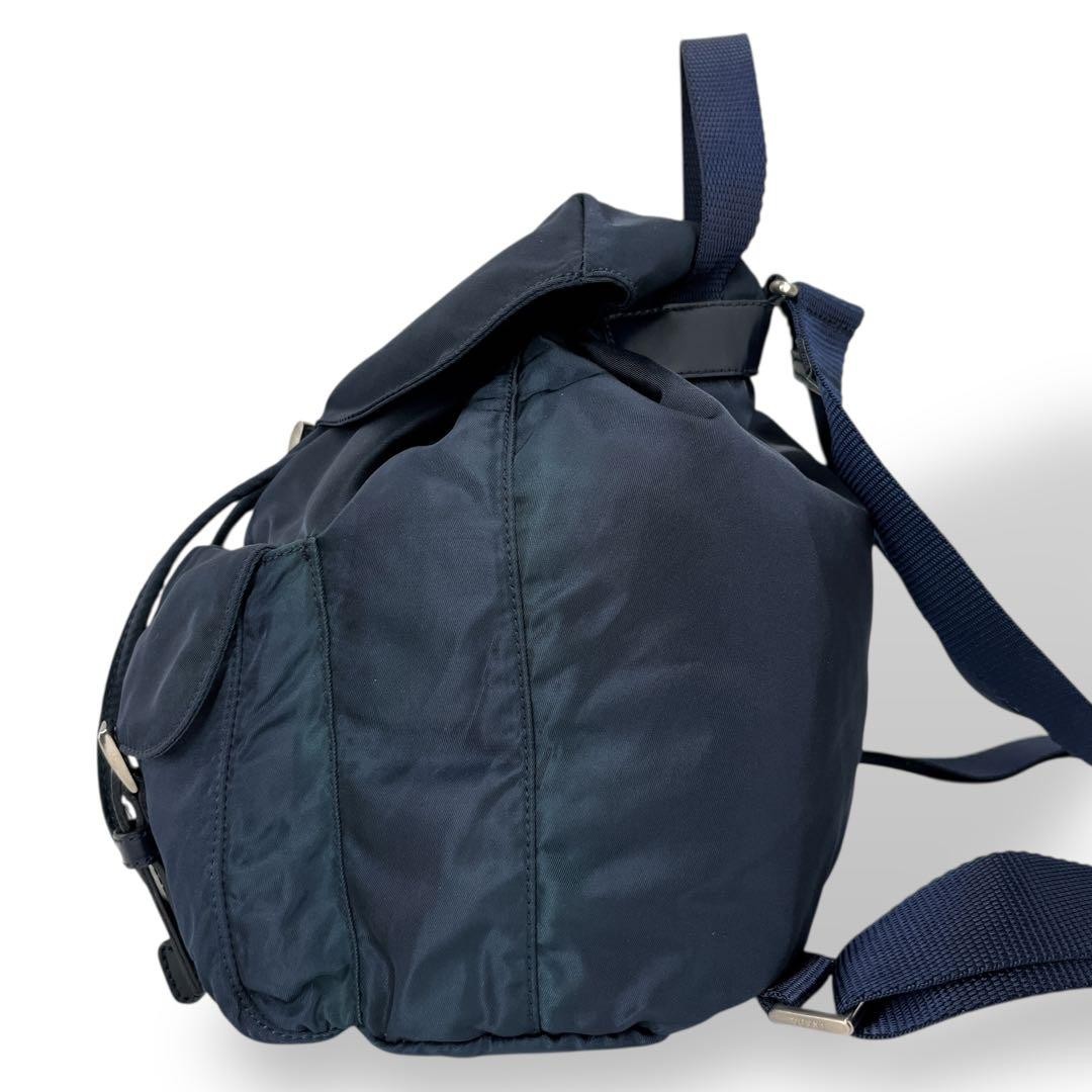 PRADA Drawstring Backpack Mini Rucksack Triangle … - image 4