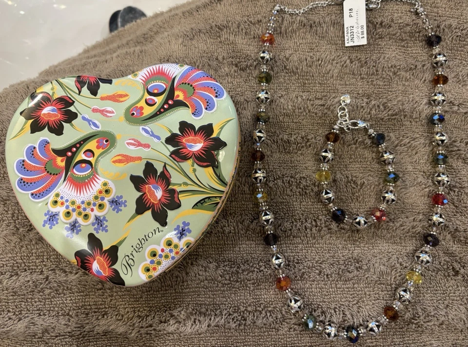 Juego de collar y pulsera Brighton Kalpana con cuentas de cristal multicolor Foto 3 de 4