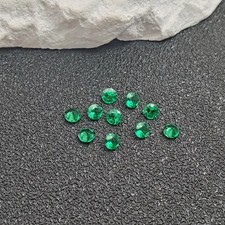 5 mm 15 Pcs Natural Colombian Green Emerald Round Lot Loose Certified Gemstone