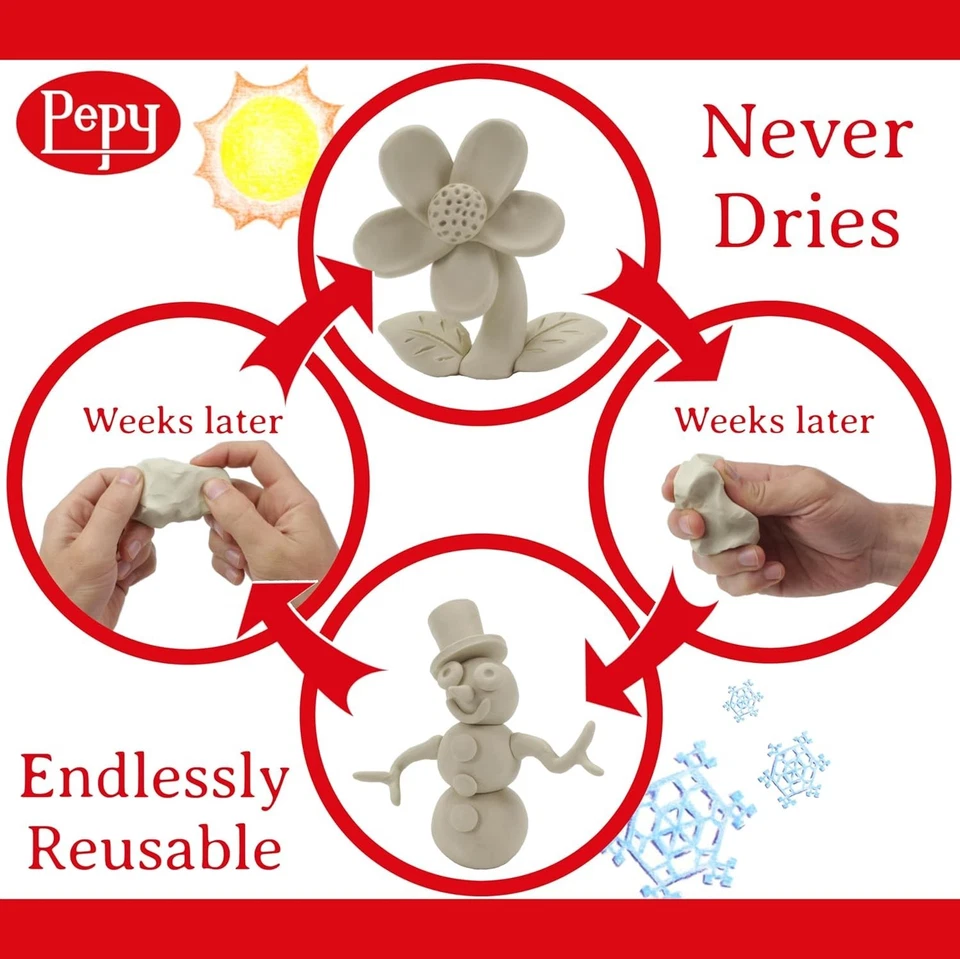 Arcilla para modelar plastilina a base de aceite segura para niños artesanía artística 2 libras crema Foto 4 de 4