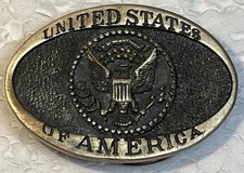 Vintage Belt Buckle United States Of America Heritage Mint Registered 1975 Brz.