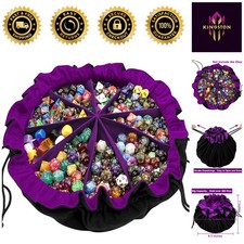 Large Capacity Dice Bag with 9 Compartments - Perfect for RPG DND Gaming