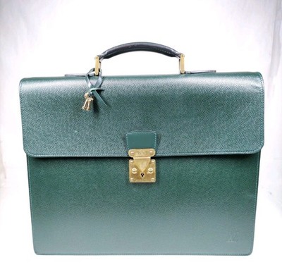 Louis Vuitton Authentic Taiga Green Suitcase Business Bag