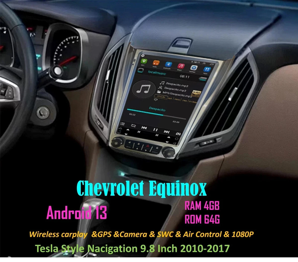 Protector Solar Para Salpicadero Negro - Chevy Equinox 2018-2024 - Antideslumbrante, UV