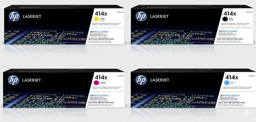 HP 414X High Yield Toner Set Black Cyan Yellow Magenta W2020X-23X - Full Set