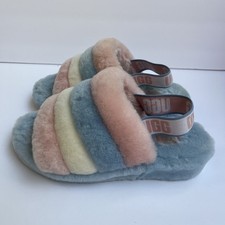 UGG Slippers Womens 7 Fluff Yeah Pride Slide Multicolor Comfort Flats SN 1114751