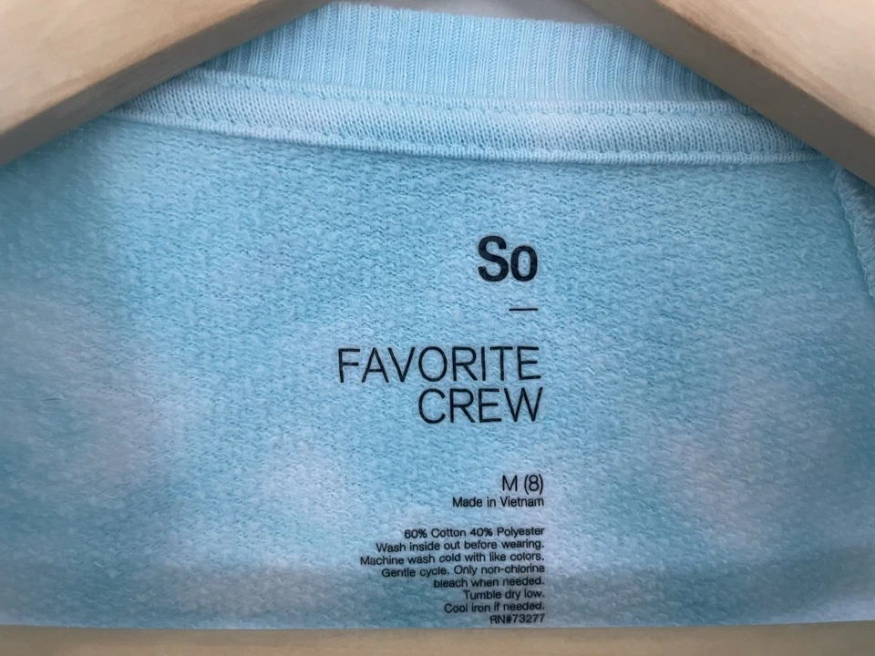 SO Favorite Crew Niños Niñas Tie Dye Mezcla de Algodón Cuello Redondo Sudadera Multi M 8 Foto 2 de 4