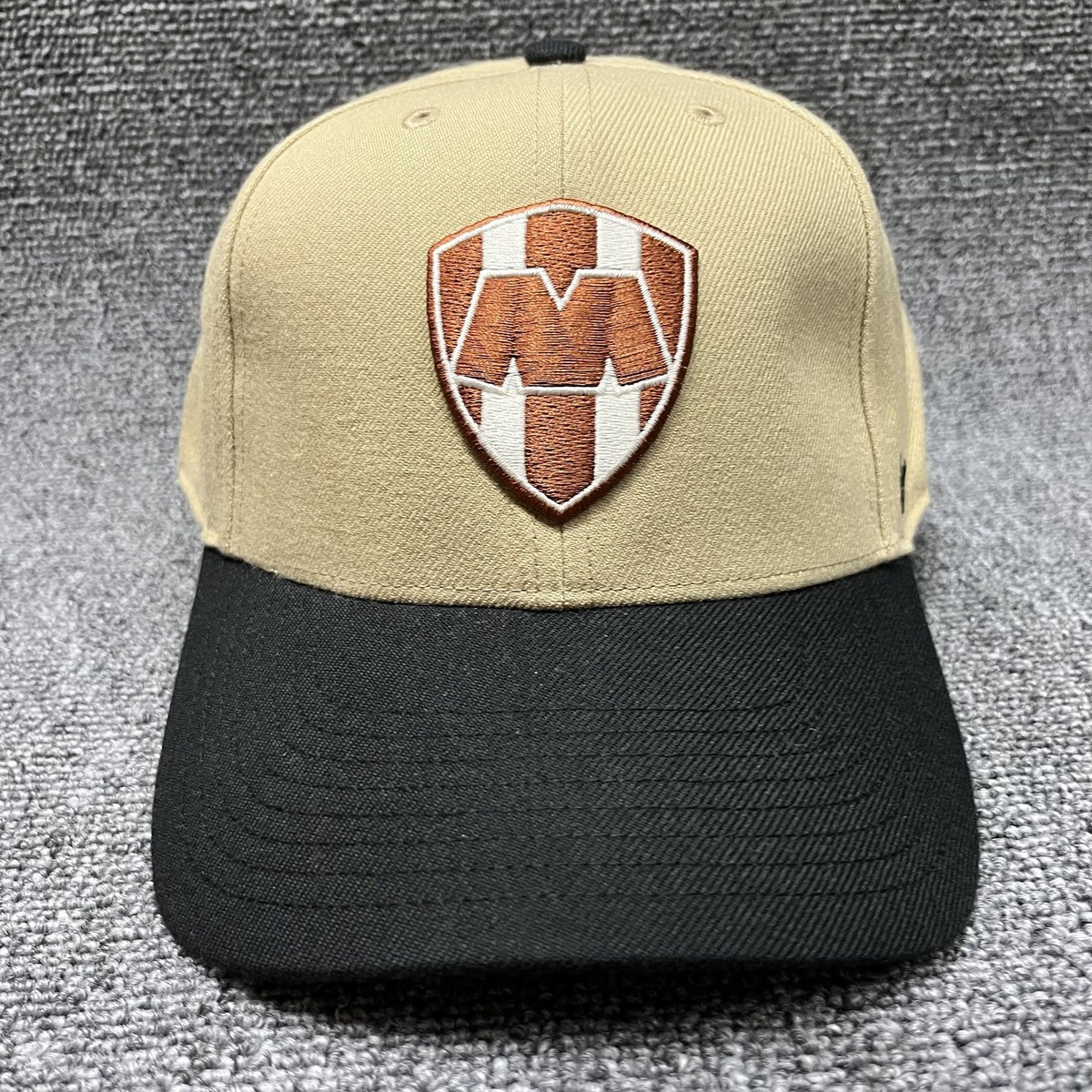 '47 Brand Milwaukee Brewers MLB Captain Snapback Hat Tan Black Retro M Shield