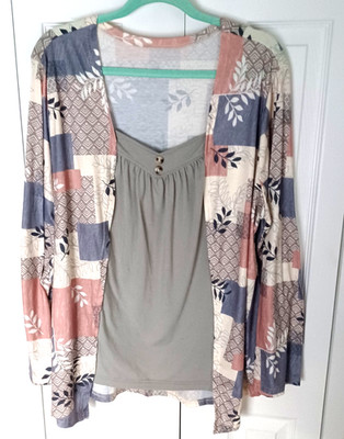 Women's XL Twinset Lightweight Knit Cardigan with Attached Top
