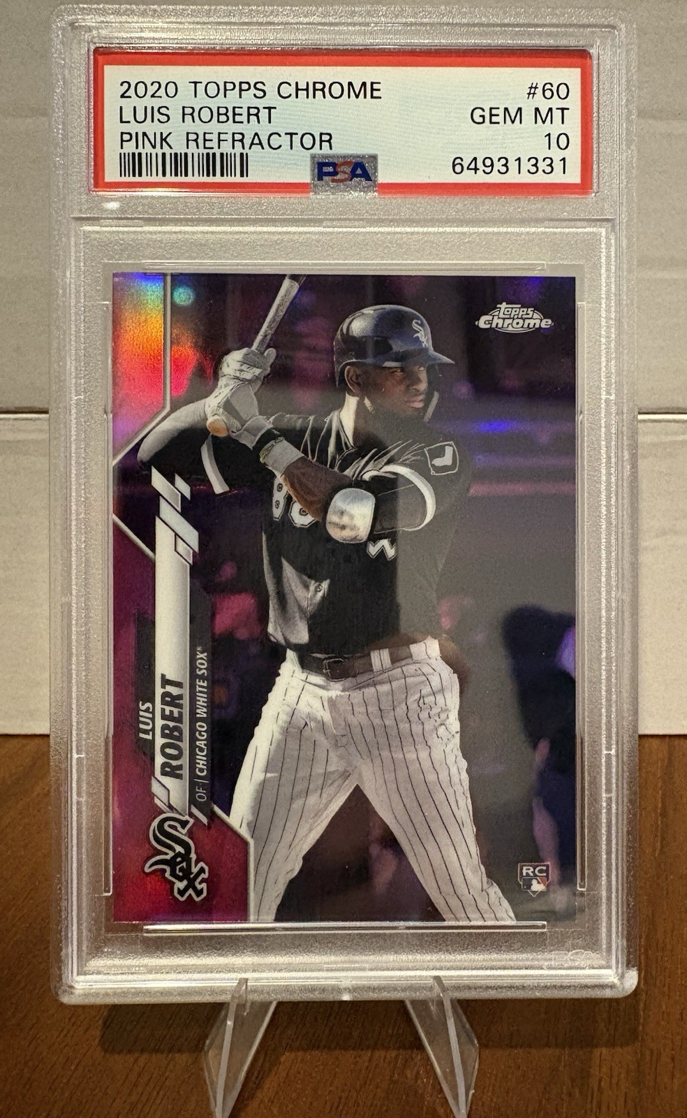 2020 Topps Chrome Luis Robert Rookie Pink Refractor #60 White Sox PSA 10