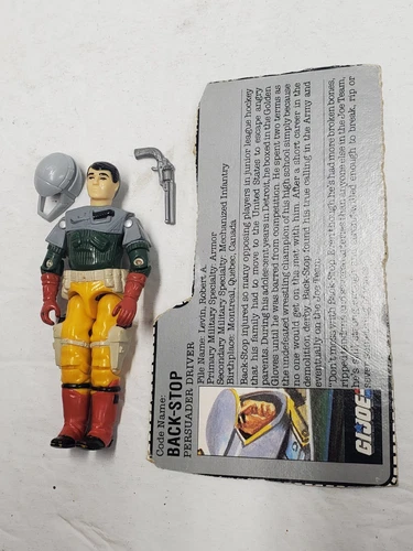 GI Joe BACK-STOP V1 100% Complete Vintage Figure File Card Gun Helmet Weapon