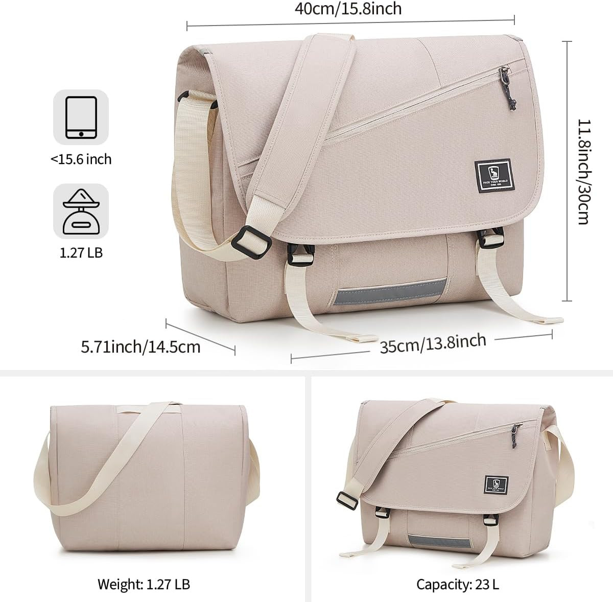 Messenger Bag for Men, 15.6 Inch Laptop Crossbody Bags Women Casual Satchel Shou