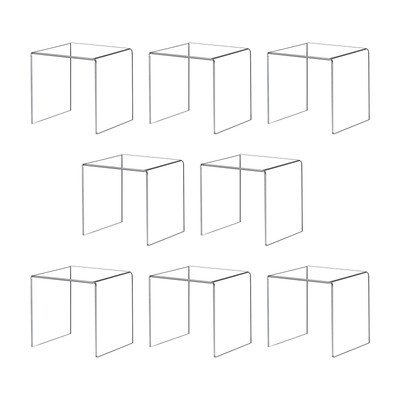 8 Pack Clear Acrylic Riser Square Display Stand For Cupcakes, Arts and Crafts...