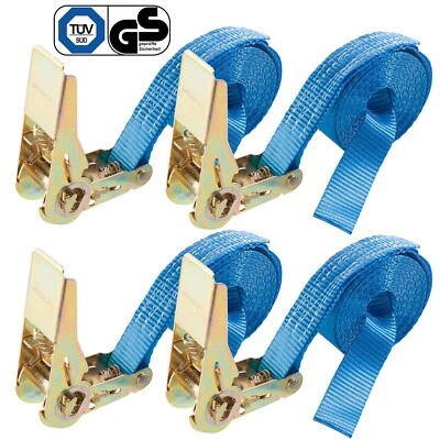 MARKENLOS 4x Spanngurte Zurrgurte mit Rasche Ratschenspanngurte 4 m, 800 kg, 25 mm