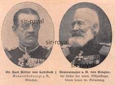 Ritter Karl von Lotzbeck - Generalmajor von Ringler - 1907 ~9x6cm