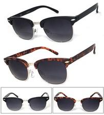 Retro Square Frame Horned Rim Inner Bifocal Sunglasses Reading Sunglasses UV400