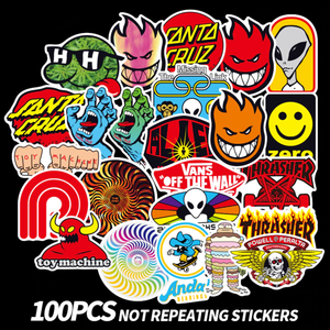 100 Stickers Bomb Vinyl Skateboard Laptop Guitar Luggage Brand Logo Decals Pack Ebay