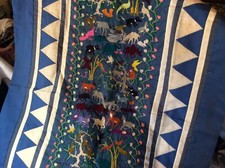 Embroidered quilt table runner or wall hanging Animals