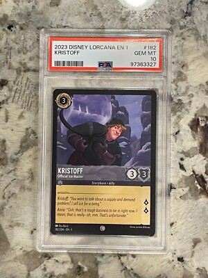 sell lorcana cards Disney First Chapter Kristoff #182 Official Ice Master PSA 10 Disney Lorcana Starter Packs Sell