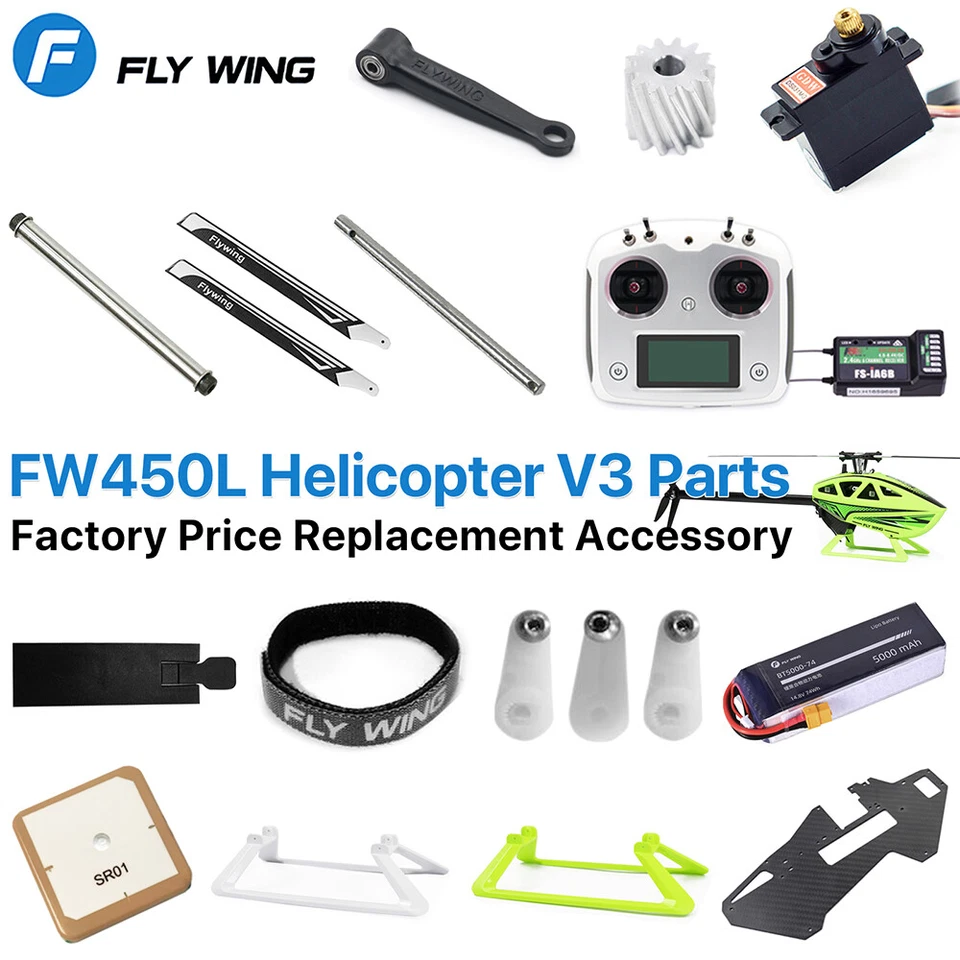 Fly Wing FW450L V3 RC Hubschrauber Teile Akku Motor Servo Riemen Getriebe Rotor