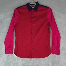 Calvin Klein Slim Fit Dress Shirt Chilli Pepper Red Long Sleeve Button Front M