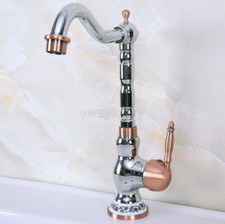 Chrome Antique Red Copper Bathroom Sink Mixer Tap Vanity Basin Kitchen Faucet