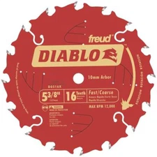 Freud D0516X Diablo 5-3/8" 16T ATB Fast Cutting Cordless Trim Saw Blade 2052306