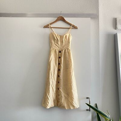 Reformation Cale Linen Midi Dress in Parmesan Size 0 | eBay Reformation Cale Linen Midi Dress in Parmesan Size 0 | eBay