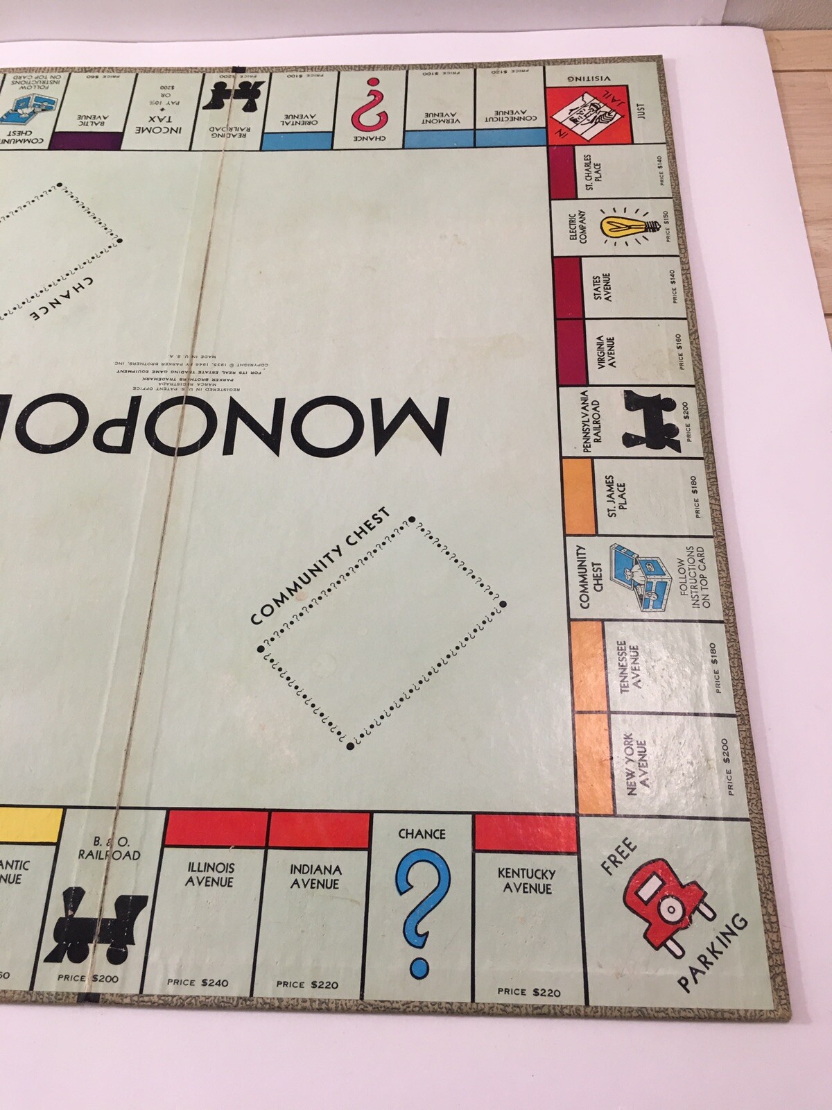 Monopoly Game Board 1980's Replacement Part Board Only | eBay