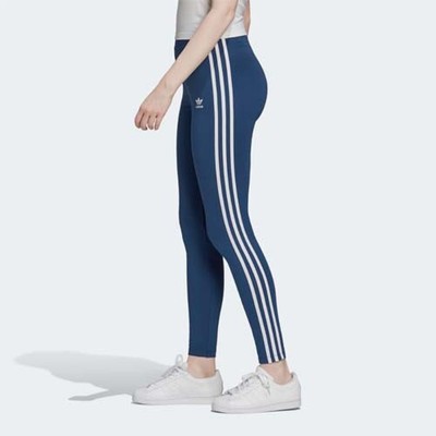 navy adidas 3 stripe leggings