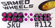 10 Set Samed Wheels Pink Mix Black Tires And White 112