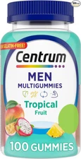 NEW Centrum Men's Multivitamin Gummies, Tropical Fruit Flavors 100 Count