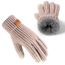 Winter Gloves,Womens Gloves Cold Weather Warm Fleece Lined,Touchscreen Fingers