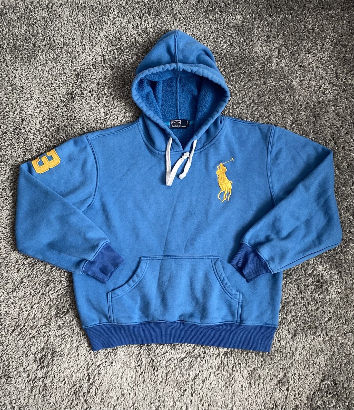 Polo vintage anni '90 Ralph Lauren grande pony giallo streetwear aderente taglia S