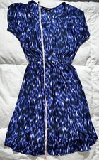 Express Sleeveless V Neck Purple Black and White Elastic Waist Dress Size XS