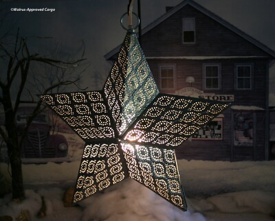 CRACKER BARREL HANGING METAL STAR LIGHT -NIB- A FESTIVE ARRAY OF LIGHT & SHADOW