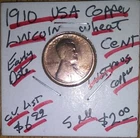 1910 LINCOLN WHEAT CENT IN VERYGOOD CONDITION , CLEANED, MOST WHEAT LINES SHARP