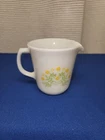 Vintage Pyrex Milk Creamer Honeydew Summer Green Yellow Flowers