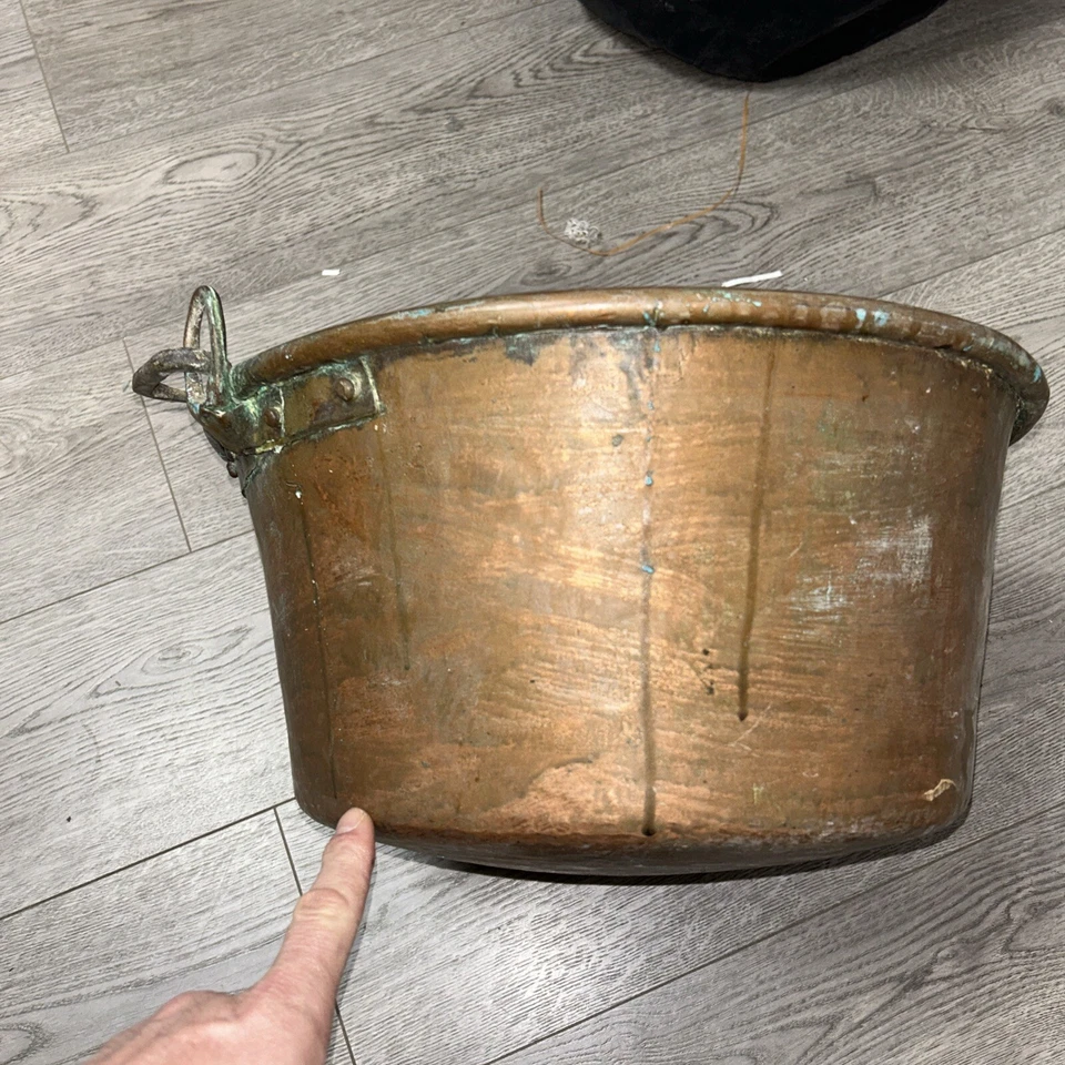 Grand chaudron en cuivre ancien - Photo 4/4
