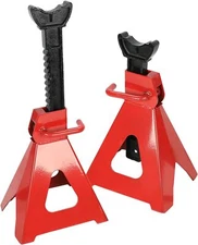 RED 6 Ton (12,000 lbs) Capacity Steel Jack Stands, Red, 1-Pair