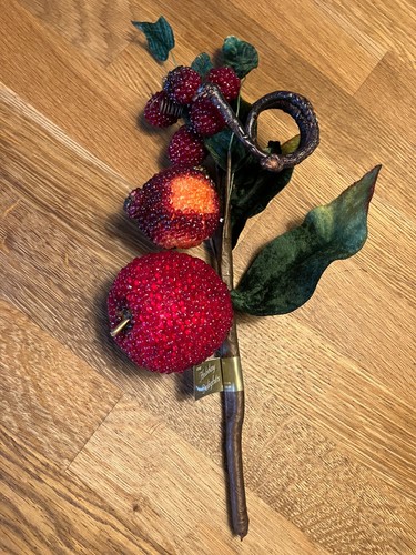 5 piece beaded fruit on vines Holiday Delights apples pears plums berries pom - Picture 6 of 10