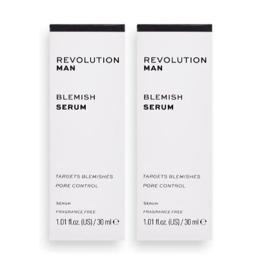 2 x Revolution Man Blemish Serum 30ml Pore Control and Targets Blemishes BNIB