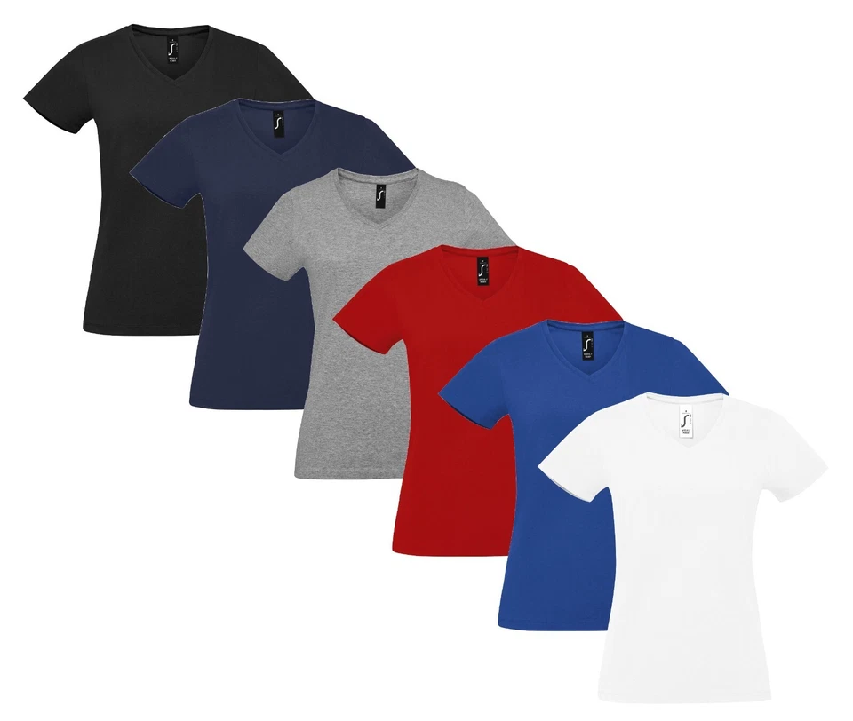 SOL'S Imperial Damen Baumwolle V-Ausschnitt T-Shirt - Bild 1 von 1