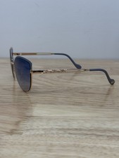 Jessica Simpson Cat Eye Sunglasses Blue Enamel Gold Rims Gold Arms J5962-GLDBL