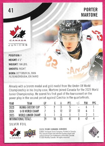 2025-26 Upper Deck Team Canada Juniors Patterned Foilboard "You Pick from list" - Picture 2 of 38