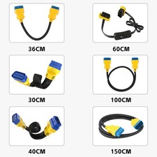 16 Pin Obd2 Obdii Extension Cable Male To Female Connector For Diagnostic Code