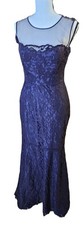 Amsale Raisin Lace Overlay/Sheer Womens Long Formal Dress SZ 6,Prom,Wedding,HOCO